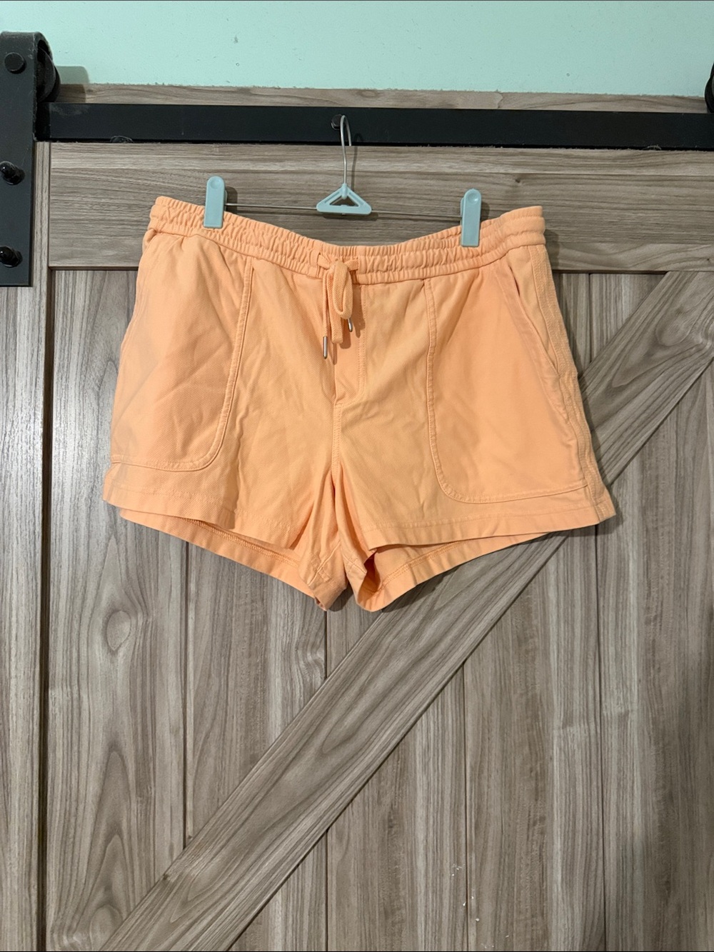 Athleta Peach-Orange Drawstring Athletic Shorts